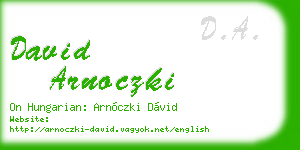 david arnoczki business card